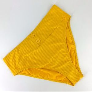 Profile by Gottex NWT Yellow Ribbed High Waist Bikini Bottoms, 16